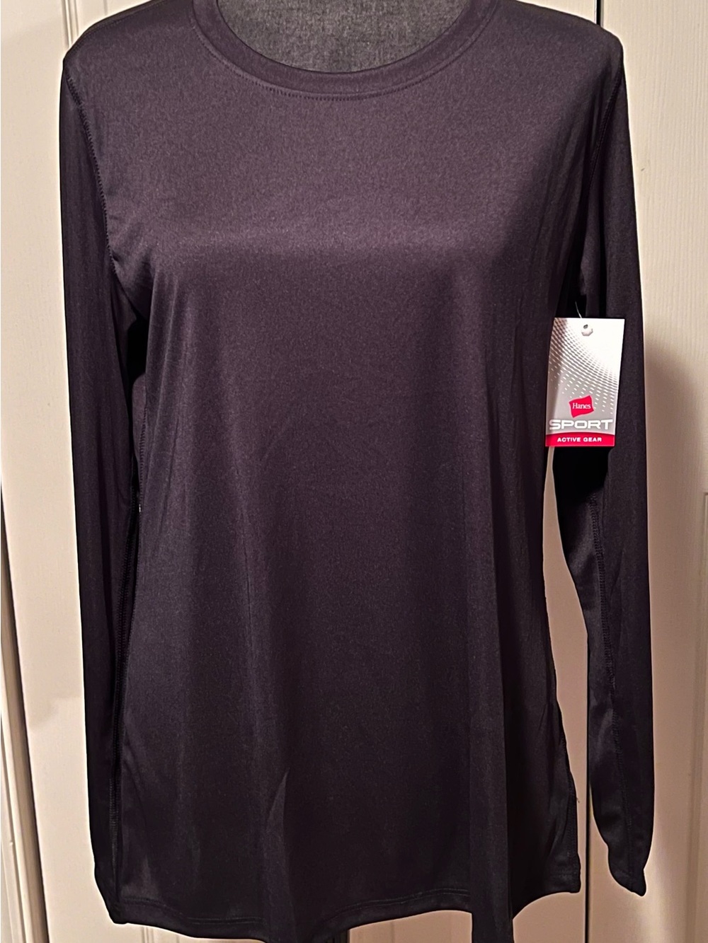 NWT women’s large Hanes Sport Cool Dri Performance long sleeve black top